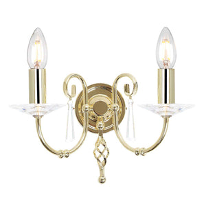 Elstead Lighting Wall Light from the Aegean range. Aegean 2 Light Wall Light Product Code = AG2-POL-BRASS
