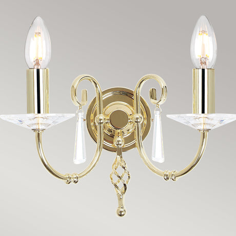 Elstead Lighting Wall Light from the Aegean range. Aegean 2 Light Wall Light Product Code = AG2-POL-BRASS