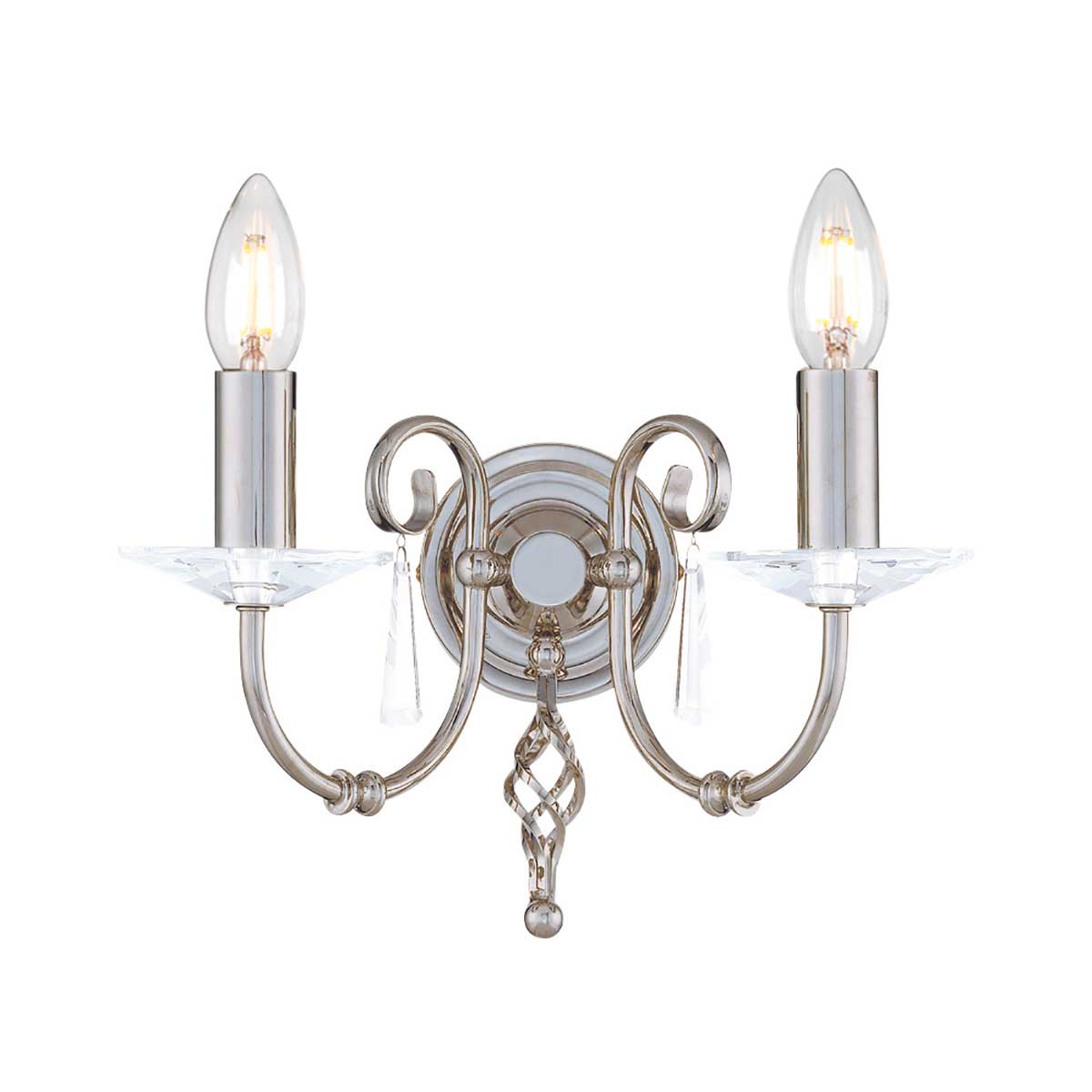 Elstead Lighting Wall Light from the Aegean range. Aegean 2 Light Wall Light Product Code = AG2-POL-NICKEL