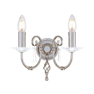 Elstead Lighting Wall Light from the Aegean range. Aegean 2 Light Wall Light Product Code = AG2-POL-NICKEL