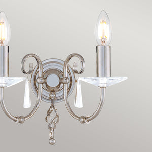 Elstead Lighting Wall Light from the Aegean range. Aegean 2 Light Wall Light Product Code = AG2-POL-NICKEL