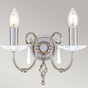 Elstead Lighting Wall Light from the Aegean range. Aegean 2 Light Wall Light Product Code = AG2-POL-NICKEL