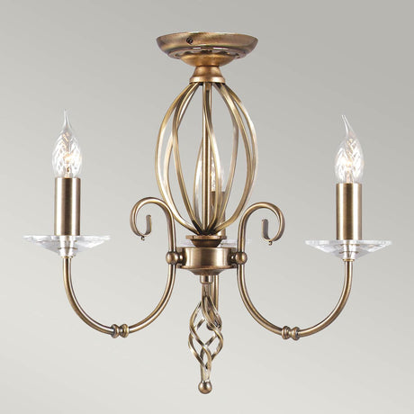 Elstead Lighting Chandelier from the Aegean range. Aegean 3 Light Chandelier Product Code = AG3-AGED-BRASS