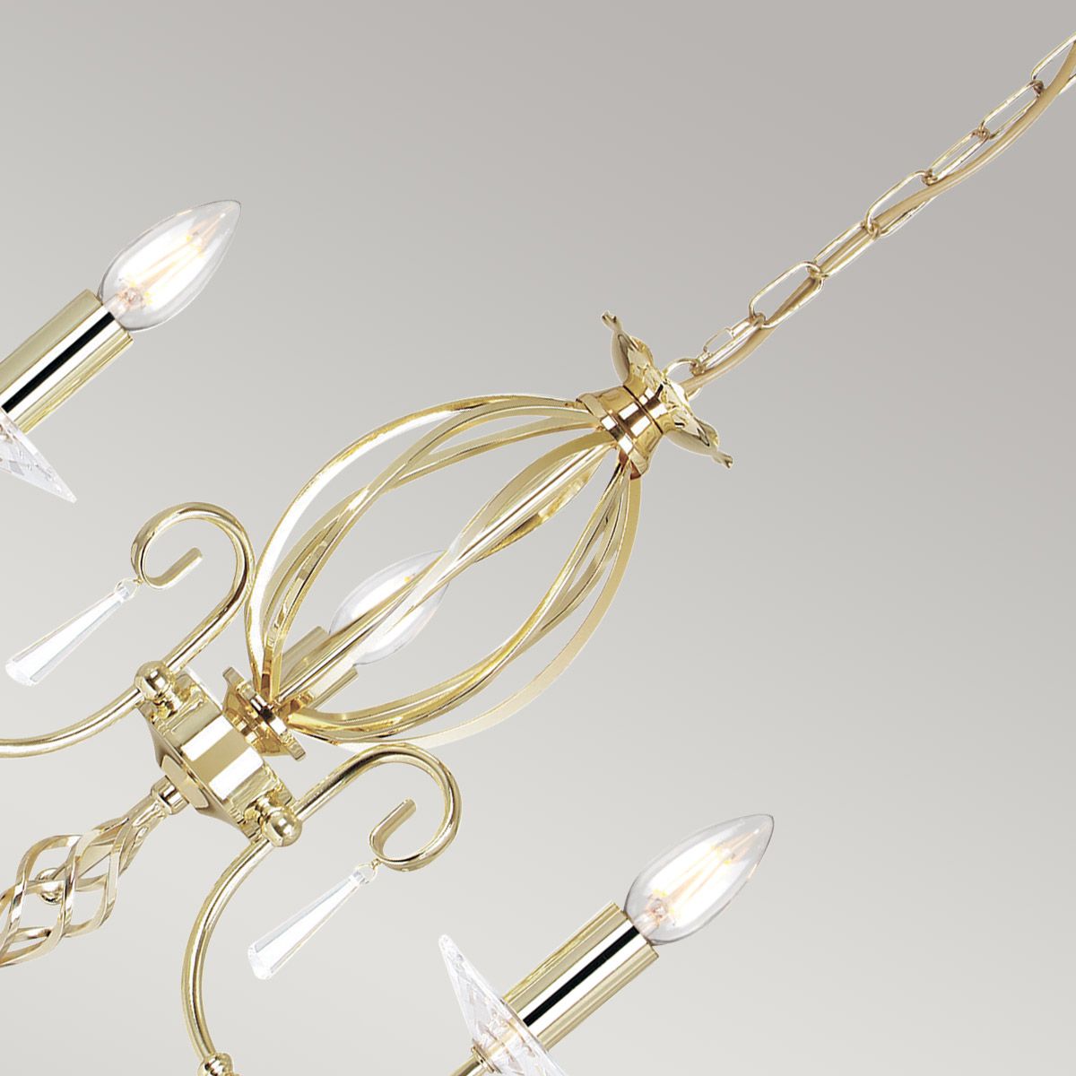 Elstead Lighting Chandelier from the Aegean range. Aegean 3 Light Chandelier – SKU AG3-POL-BRASS