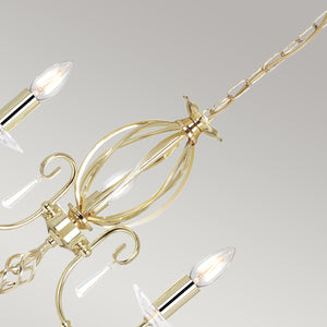 Elstead Lighting Chandelier from the Aegean range. Aegean 3 Light Chandelier Product Code = AG3-POL-BRASS