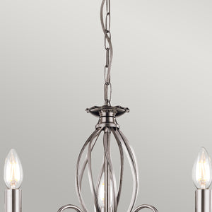 Elstead Lighting Chandelier from the Aegean range. Aegean 3 Light Chandelier Product Code = AG3-POL-NICKEL