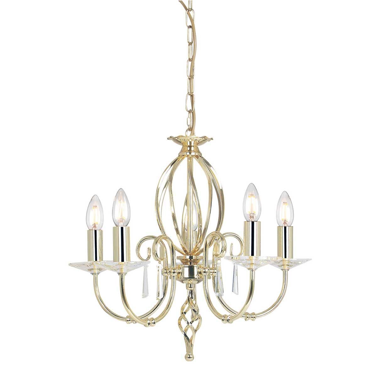 Elstead Lighting Aegean 5 Light Chandelier – SKU AG5-POL-BRASS