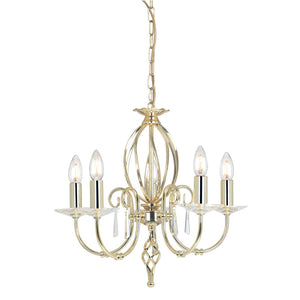 Elstead Lighting Aegean 5 Light Chandelier AG5-POL-BRASS