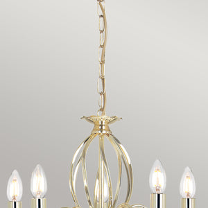 Elstead Lighting Aegean 5 Light Chandelier AG5-POL-BRASS