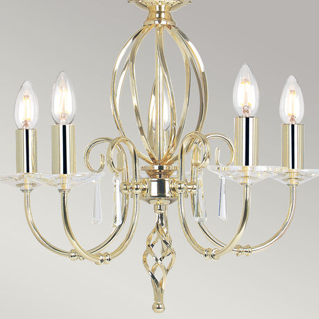 Elstead Lighting Aegean 5 Light Chandelier AG5-POL-BRASS