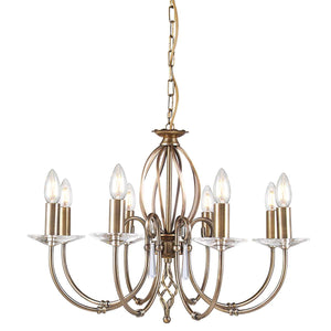 Elstead Lighting Chandelier from the Aegean range. Aegean 8 Light Chandelier Product Code = AG8-AGED-BRASS
