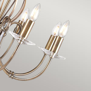 Elstead Lighting Chandelier from the Aegean range. Aegean 8 Light Chandelier Product Code = AG8-AGED-BRASS