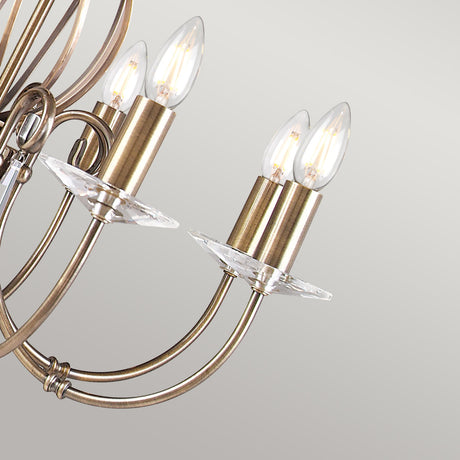 Elstead Lighting Chandelier from the Aegean range. Aegean 8 Light Chandelier Product Code = AG8-AGED-BRASS