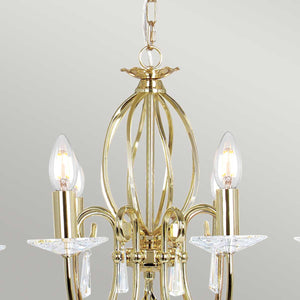 Elstead Lighting Chandelier from the Aegean range. Aegean 8 Light Chandelier Product Code = AG8-POL-BRASS