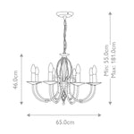 Elstead Lighting Chandelier from the Aegean range. Aegean 8 Light Chandelier – SKU AG8-POL-BRASS
