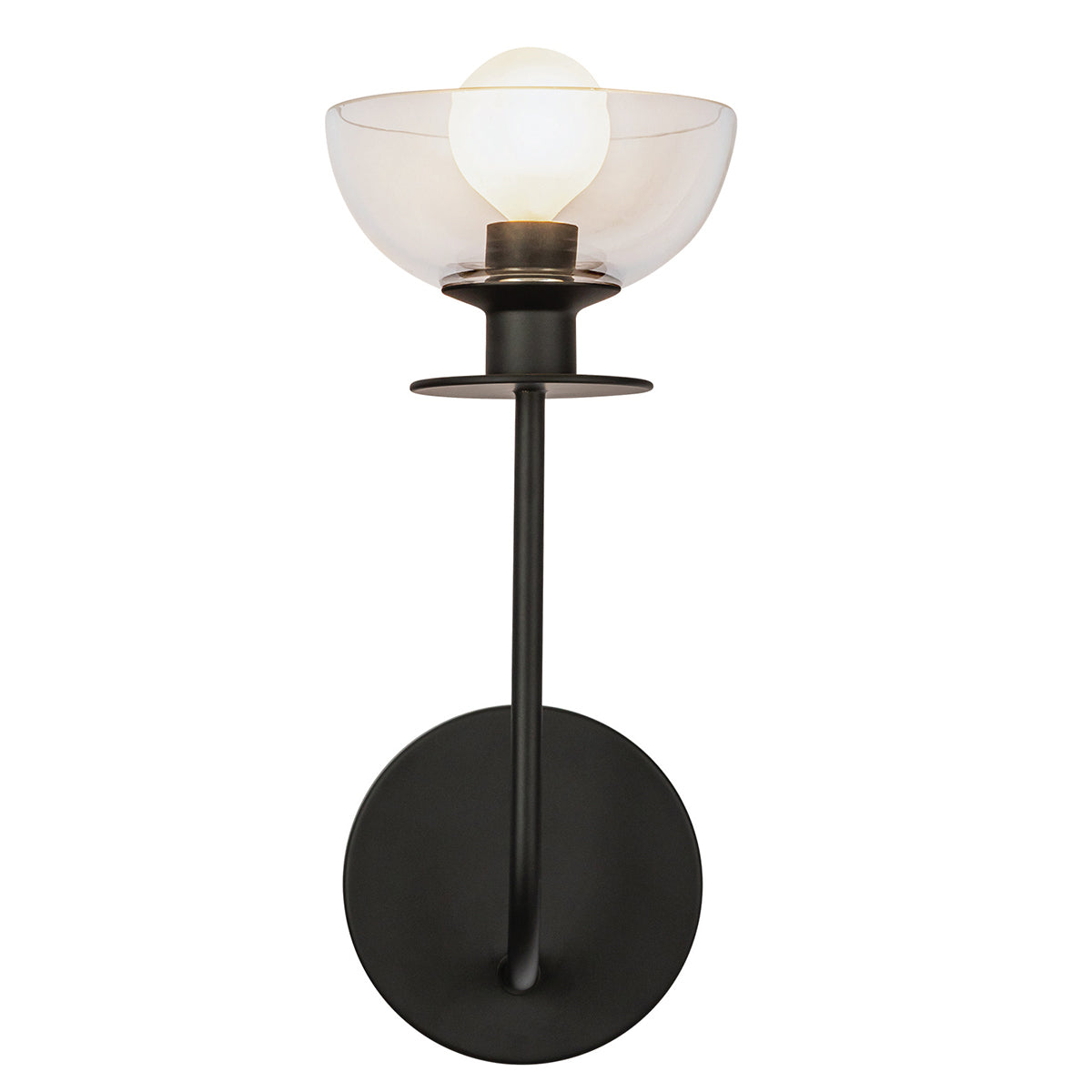 Alora Mood Sylvia 1 lt Wall Light part no - ALM-SYLVIA-1WB-BK-CL