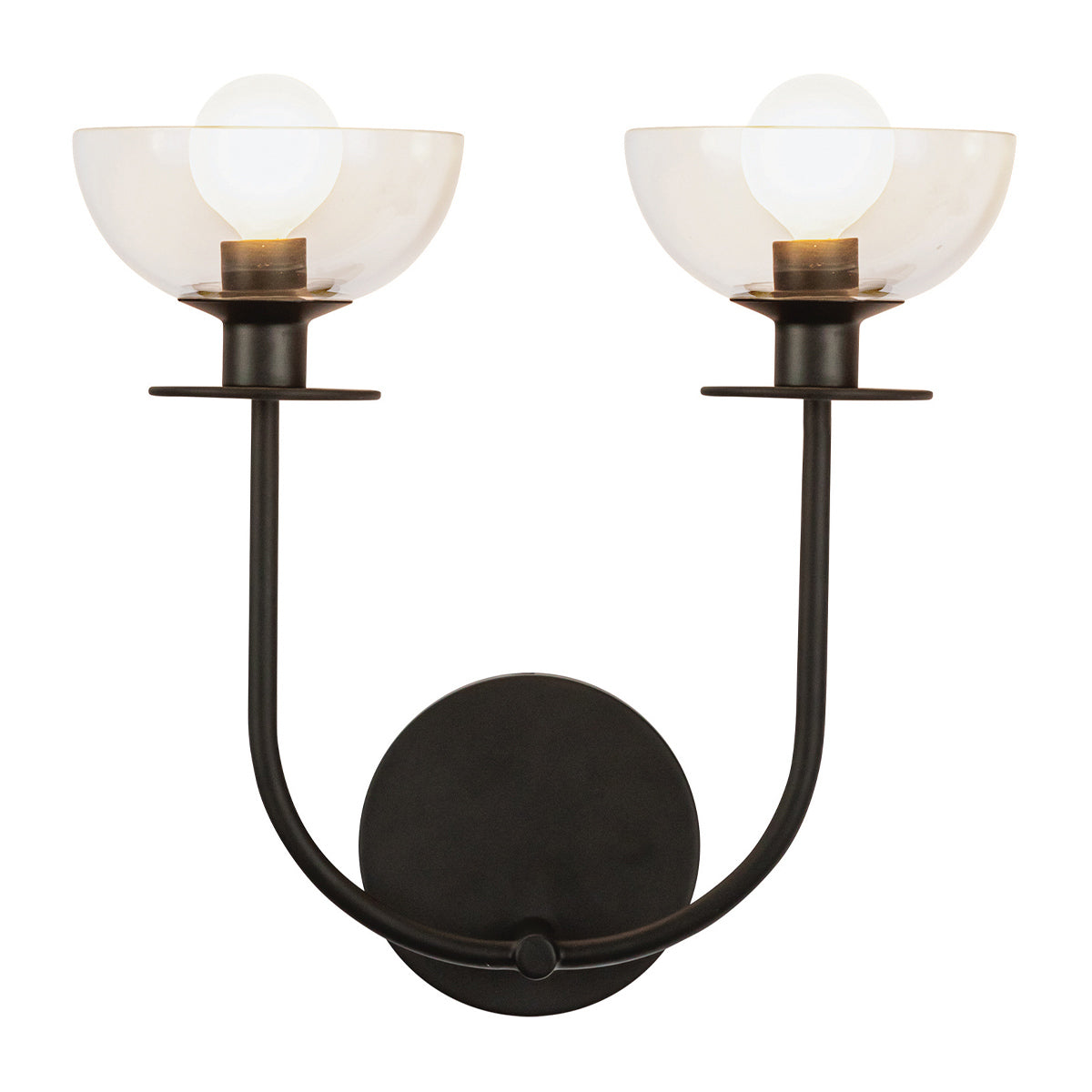 Alora Mood Sylvia 2 lt Wall Light part no - ALM-SYLVIA-2WB-BK-CL