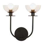 Alora Mood Sylvia 2 lt Wall Light part no - ALM-SYLVIA-2WB-BK-CL