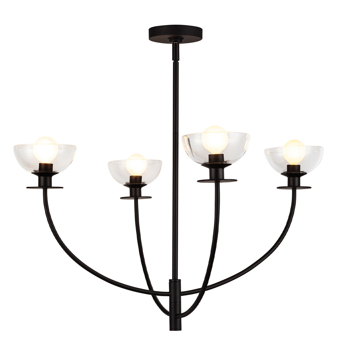 Alora Mood Sylvia 4 lt Chandelier part no - ALM-SYLVIA4-BK-CL