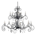 Elstead Lighting Chandelier from the Amarilli range. Amarilli 15 Light Chandelier Product Code = AML15-BLK-SILVER