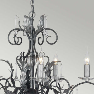 Elstead Lighting Chandelier from the Amarilli range. Amarilli 15 Light Chandelier Product Code = AML15-BLK-SILVER