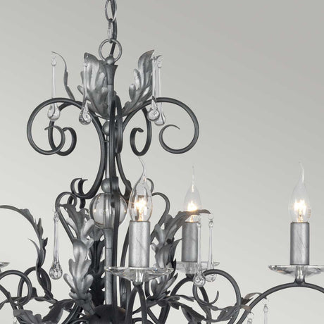 Elstead Lighting Chandelier from the Amarilli range. Amarilli 15 Light Chandelier Product Code = AML15-BLK-SILVER
