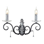 Elstead Lighting Wall Light from the Amarilli range. Amarilli 2 Light Wall Light Product Code = AML2-BLK-SILVER