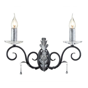 Elstead Lighting Wall Light from the Amarilli range. Amarilli 2 Light Wall Light Product Code = AML2-BLK-SILVER