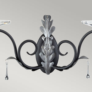 Elstead Lighting Wall Light from the Amarilli range. Amarilli 2 Light Wall Light Product Code = AML2-BLK-SILVER