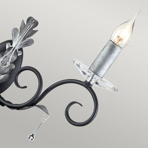 Elstead Lighting Wall Light from the Amarilli range. Amarilli 2 Light Wall Light Product Code = AML2-BLK-SILVER