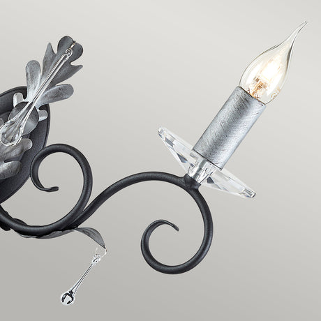 Elstead Lighting Wall Light from the Amarilli range. Amarilli 2 Light Wall Light Product Code = AML2-BLK-SILVER