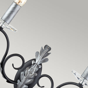 Elstead Lighting Wall Light from the Amarilli range. Amarilli 2 Light Wall Light Product Code = AML2-BLK-SILVER