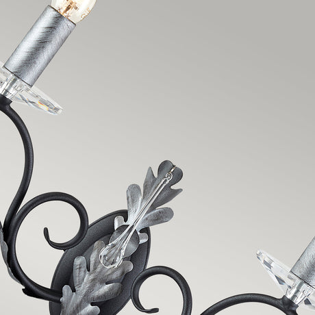 Elstead Lighting Wall Light from the Amarilli range. Amarilli 2 Light Wall Light Product Code = AML2-BLK-SILVER