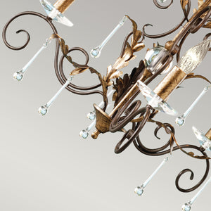 Elstead Lighting Chandelier from the Amarilli range. Amarilli 3 Light Chandelier Product Code = AML3-BRONZE