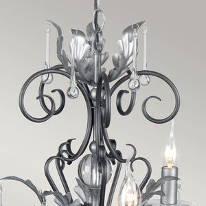 Elstead Lighting Chandelier from the Amarilli range. Amarilli 5 Light Chandelier Product Code = AML5-BLK-SILVER