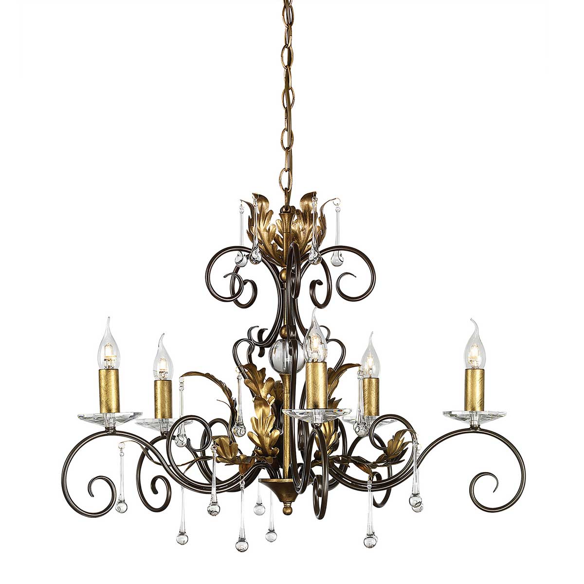 Elstead Lighting Chandelier from the Amarilli range. Amarilli 5 Light Chandelier Product Code = AML5-BRONZE