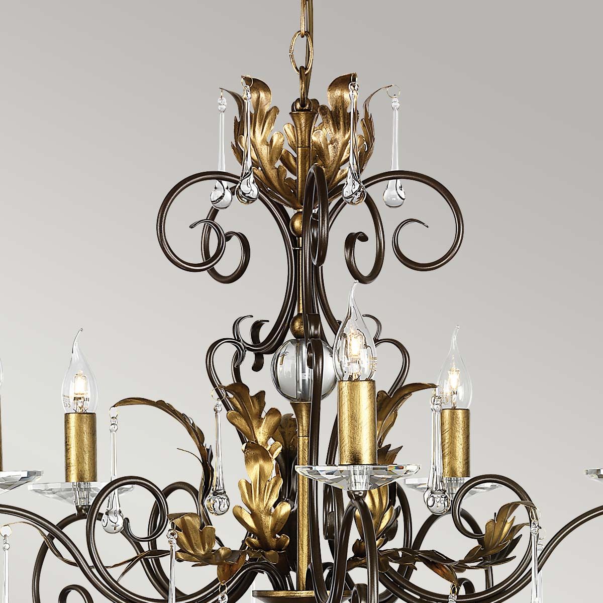Elstead Lighting Chandelier from the Amarilli range. Amarilli 5 Light Chandelier – SKU AML5-BRONZE
