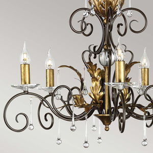 Elstead Lighting Chandelier from the Amarilli range. Amarilli 5 Light Chandelier Product Code = AML5-BRONZE
