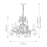 Elstead Lighting Chandelier from the Amarilli range. Amarilli 5 Light Chandelier – SKU AML5-BRONZE