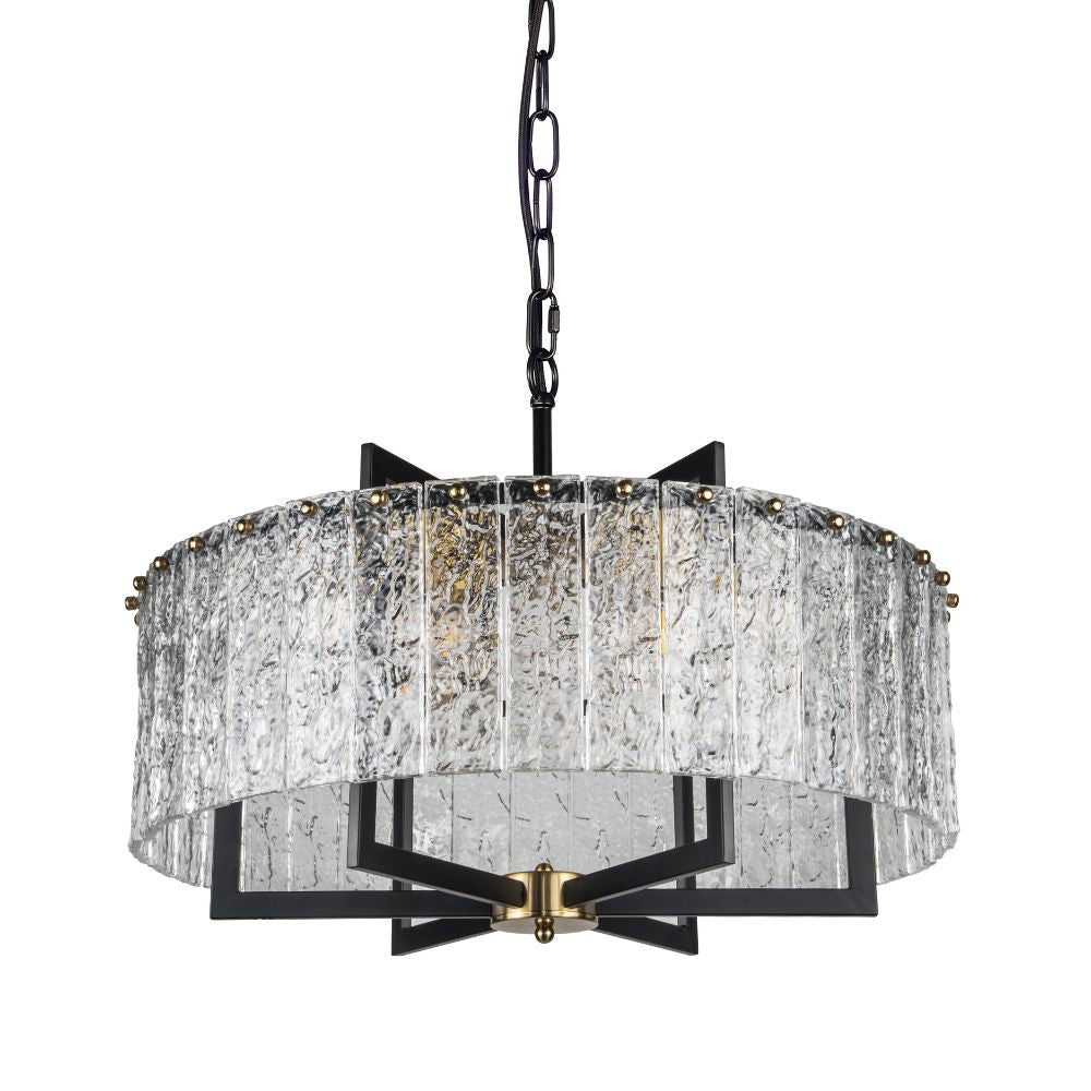 Magnalux Ariana 6 Light Matt Black and Gold Pendant Part Number - ARI06BL