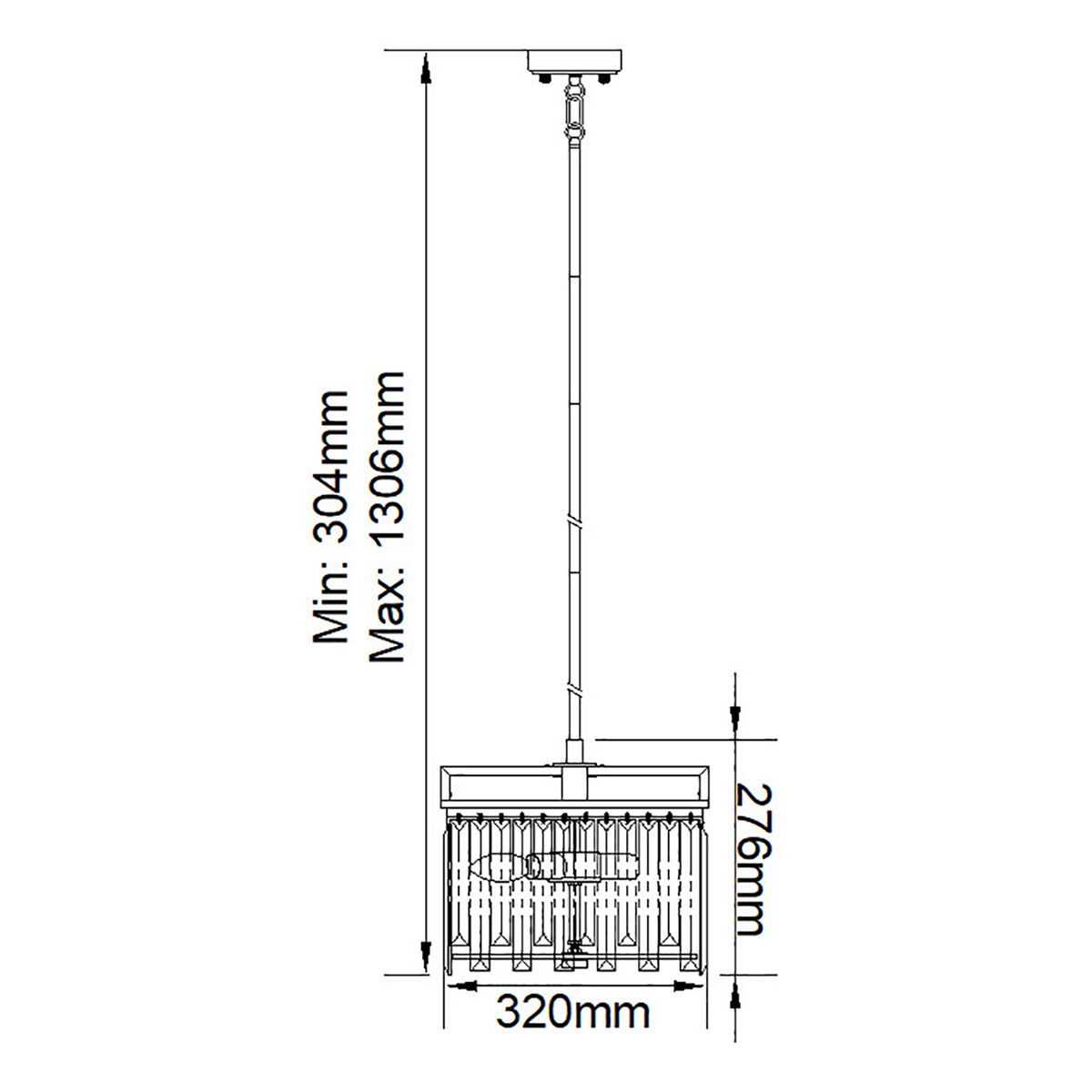 Elstead Lighting Chandelier from the Aries range. Aries 4 Light Small Chandelier – SKU ARIES-4P-S