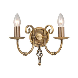 Elstead Lighting Wall Light from the Artisan range. Artisan 2 Light Wall Light Product Code = ART2-AGD-BRASS