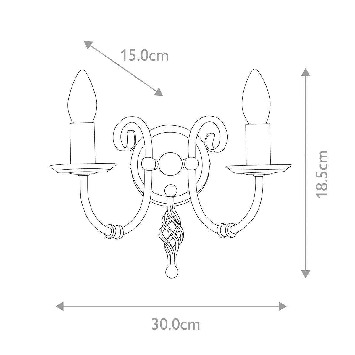 Elstead Lighting Wall Light from the Artisan range. Artisan 2 Light Wall Light – SKU ART2-BLACK
