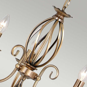 Elstead Lighting Chandelier from the Artisan range. Artisan 3 Light Chandelier Product Code = ART3-AGD-BRASS