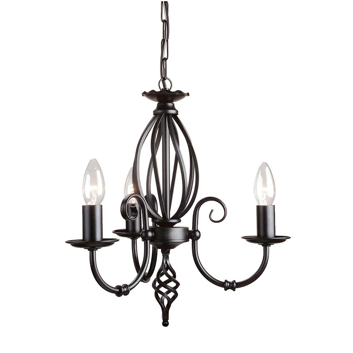 Elstead Lighting Chandelier from the Artisan range. Artisan 3 Light Chandelier – SKU ART3-BLACK