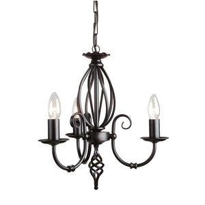 Elstead Lighting Chandelier from the Artisan range. Artisan 3 Light Chandelier Product Code = ART3-BLACK