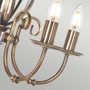 Elstead Lighting Chandelier from the Artisan range. Artisan 5 Light Chandelier Product Code = ART5-AGD-BRASS