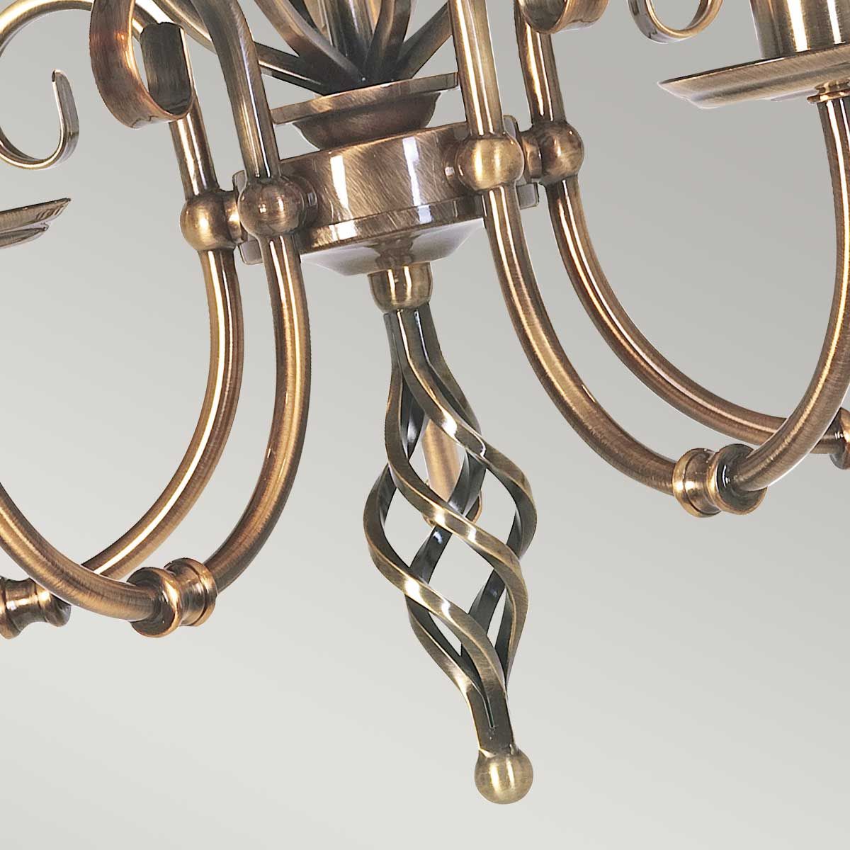 Elstead Lighting Chandelier from the Artisan range. Artisan 5 Light Chandelier – SKU ART5-AGD-BRASS