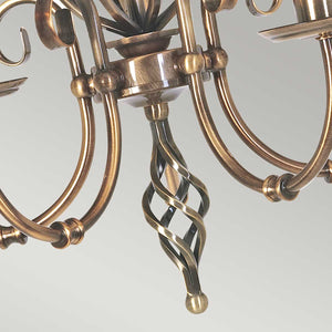 Elstead Lighting Chandelier from the Artisan range. Artisan 5 Light Chandelier Product Code = ART5-AGD-BRASS