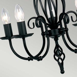 Elstead Lighting Chandelier from the Artisan range. Artisan 5 Light Chandelier Product Code = ART5-BLACK